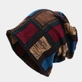 Bonnet en tricot polyvalent avec motif à carreaux colorés et détails de points - Taille unique / Style à Carreaux