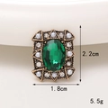 Vintage-Smaragd-Anhänger mit Perlen und Kristallen in Antikgold-Optik, 2,2 cm Größe - Oval (Grün)