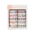 Detail view of 10-roll masking tape set with cat and floral patterns in window box - 10 Rolls Set / Playful Cat