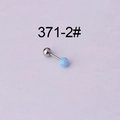Edelstahl-Knorpelohrring mit hellblauer Opalperle in silbernem Hochglanz-Finish - Blauer Opal-Stil (371-2#)