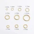 Macro view of gold plated open jump rings in various sizes from 3mm to 10mm for DIY jewelry - 0.7*4mm / 18K Gold
