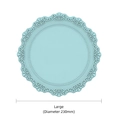 Grand tapis de table rond en silicone bleu clair dentelle européenne de 230mm - Grand / 23cm de Diamètre / Vert Cyan
