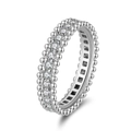 Elegant S925 sterling silver ring with double row clear zircons in a silver finish - Lzr33-p-6