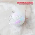 White 10cm Christmas foam ball with iridescent sequins and sparkling silver glitter cord - White Ball with Colorful Sequins 10CM