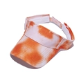 Orange tie-dye sun visor hat for outdoor sports featuring adjustable velcro strap design - 56-60cm Adjustable / Orange White Tie-dye