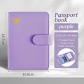 Porta passaporto viola in pelle PU con design aereo e scomparti per carte - Viola