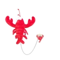 Simpatico set astice di peluche rosso e spilla smaltata con cuore astice e catenella - Aragosta Rossa (Spilla a Catena)