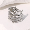 Silver Irregular Wave Texture Style (JR404-S7)