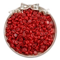 Red 4x7mm acrylic beads with black star moon flower patterns for jewelry making - Bright Red Stars Moons Beads