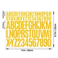 Waterproof yellow vinyl alphabet and number stickers in 1-inch and 2-inch sizes - Orange