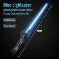 75cm blue lightsaber toy for kids with glowing LED light and realistic battle sound effects - Blue Single Sword With Sound