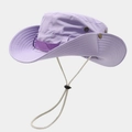Détail du chapeau de soleil violet clair avec évents métalliques et cordon réglable - M (56-58cm) / Mauve Clair