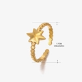 Anello a stella dorato regolabile in acciaio inossidabile con design aperto da 1,7 cm - Oro (Stile 260) / 1.7cm (Regolabile)