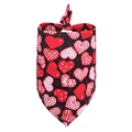 Valentine heart print dog bandana with red and black checkered patterns on white background - S / Black Red Heart