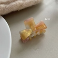 Amber gradient 4cm acetate bow hair claw clip for elegant half-up hairstyles - Rainbow