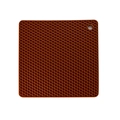 Reddish brown square honeycomb silicone trivet mat with hanging hole for kitchen - Coffee