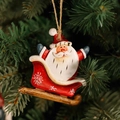 Babbo Natale in slitta rossa, ornamento in resina appeso all'albero di Natale - Stile D: Babbo Natale in Slitta
