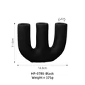 Candelabro moderno de cerámica negra mate con 3 brazos de estilo nórdico minimalista - HP-0785 / Negro