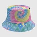 Cappello da pescatore tie-dye colorato in twill di cotone, cappello da sole double-face outdoor - M (56-58cm) / Tie-Dye a Spirale Multicolore (47)
