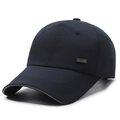Sneldrogende donkerblauwe honkbalpet met reflecterende strip en Sports metalen embleem - Verstelbaar / Marineblauw