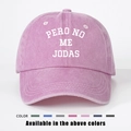 Casquette de baseball vintage en denim rose délavé avec imprimé PERO NO ME JODAS - Rose