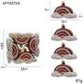 Burgundy matte and glitter rainbow Christmas tree ornaments set with gold hangers - Rainbow Style (4 pcs/box)
