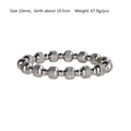 Detail view of 10mm stainless steel beaded bracelet with textured spherical beads - 10mm