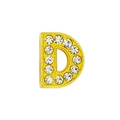Goldener Buchstaben-D-Anhänger mit weißen Strasssteinen für DIY Armbänder Schmuck - 8mm Gold Strass Buchstabe-D