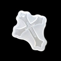Translucent white silicone mold for DIY cross pendants with integrated hanging holes - Style 1-Cross Mold