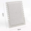 Gray velvet jewelry display stand for earrings and necklaces, 26cm tall and 19cm wide - 8-Position Thick Square Board Gray