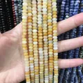 Translucent yellow natural stone abacus beads for DIY handmade bracelet jewelry - Natural Yellow Jade / 5*8mm (approx. 73 pcs/strand)