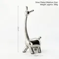Modern electroplated silver giraffe ceramic figurine for home decor in medium size - Medium / Electroplated Silver