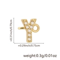 Letter Y pendant with 18k gold plating and zircon inlay for DIY jewelry necklaces - Letter Y