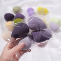 Set of 4 purple makeup sponges in teardrop and slanted shapes for makeup blending - OPP Bag 4Pcs Set / Purple Series