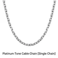 Elegant white gold finish cross chain necklace made of polished alloy metal - White Gold Color Cross Chain Only (Without Pendant)