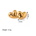 Detail view of large 18K gold heart earrings showing 2.5x2.7cm size and 12.3g weight - [XKE0113] Heart Studs Gold