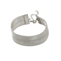 Adjustable silver mesh choker necklace with minimalist metallic weave and lobster clasp - 20mm Bracelet / Silver