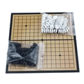Set da gioco Go magnetico pieghevole con trama venature del legno e pedine incluse - Piccolo Gioco del Go Magnetico