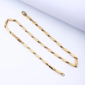 Collana a catena in acciaio inossidabile dorato lucido con maglie a rombo e moschettone - 50cm / Oro
