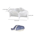 Orca whale silicone mold for candles with measurements and blue gradient finished product - Beluga Whale / White