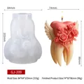 Angel tooth silicone mold for DIY candles featuring rose wings and 3D floral details - GJ-209