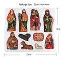 Classic 11-piece resin nativity set with colorful religious statues for Christmas decor - Ten-Piece Character Ornament Set