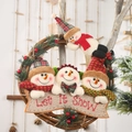 Ghirlanda natalizia in rattan con pupazzi di neve in peluche e striscione Let It Show - Anello in Rattan con 4 Bambole Stile Tutto Pupazzo di Neve