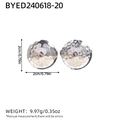 Silver vintage hammered circular stud earrings in 18K stainless steel with 2cm diameter - Round Stud Earrings (R03-2-240618-20) / Silver