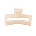 Creamy beige 13cm oversized hollow geometric hair claw clip for thick hair - 13CM/Cream White/Jelly Rectangle/Bulk