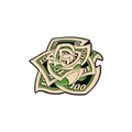 Metal enamel pin badge featuring creative dollar bill rose design in green and beige - Qhxz2838