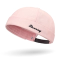 Rosafarbene Docker Mütze für Damen und Herren mit schwarzer Running Stickerei Detail - Verstellbar / Rosa