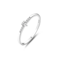 Elegant S925 sterling silver ring featuring a pear-cut zircon and shimmering accents - Platinum-FDJZ-175