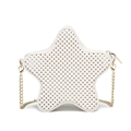 White star-shaped PVC jelly bag with beaded texture and gold chain shoulder strap - Off White