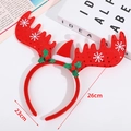 Kerst diadeem met rendiergewei van rode lovertjes en mini-kerstmuts decoratie - Lichtrood Gewei